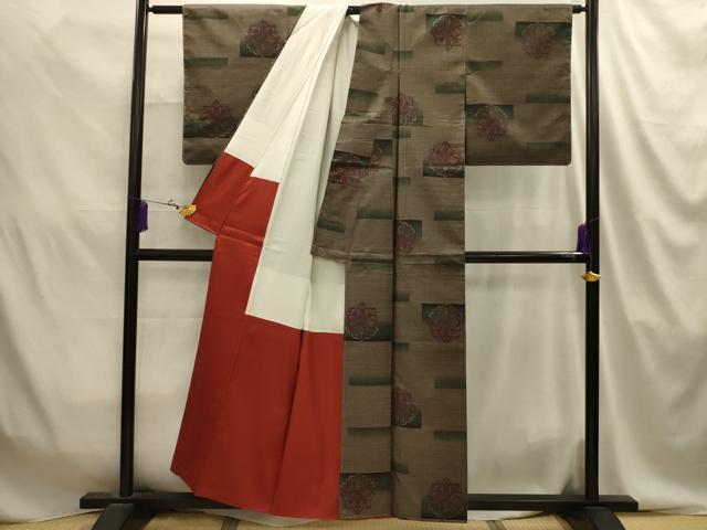 平和屋着物■本場大島紬 9マルキ 正倉院花文 正絹 逸品 AABJ2065sx