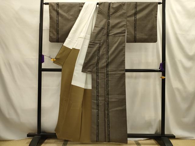 平和屋着物■本場大島紬 7マルキ 間道 正絹 逸品 AABJ2066sx