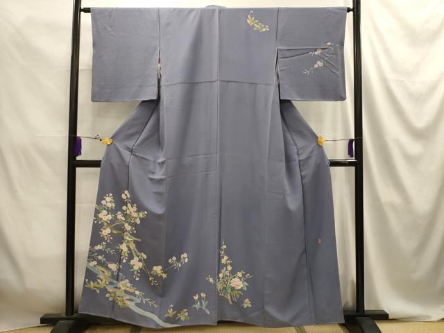 平和屋着物■友禅作家 北川聖水 訪問着 花鳥文 正絹 逸品 AABJ2069sx