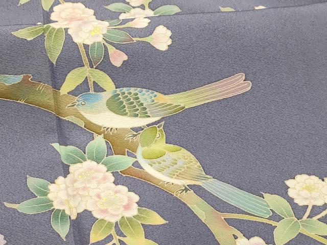 平和屋着物■友禅作家 北川聖水 訪問着 花鳥文 正絹 逸品 AABJ2069sx