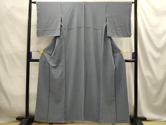 平和屋着物■上質な色無地 紋意匠 鉛色 正絹 逸品 未使用 AABJ2071sx