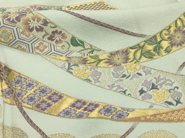 平和屋着物■豪華色留袖 熨斗目模様 金糸 正絹 逸品 AABJ2072sx