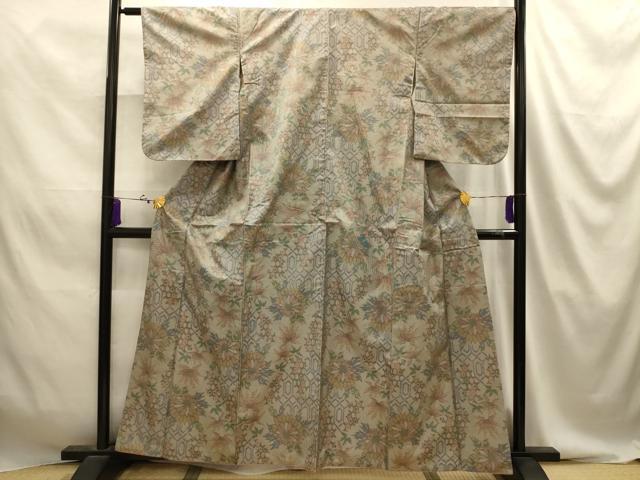 平和屋着物■本場大島紬 亀甲花文 正絹 逸品 AABJ2076sx