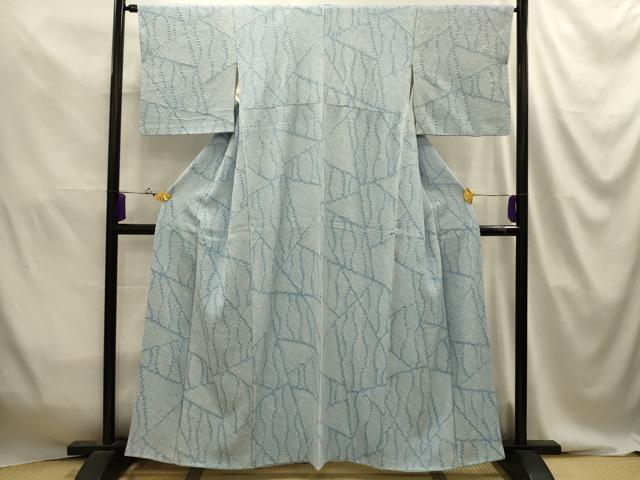 平和屋着物■上質な小紋 総絞り 幾何学文様 正絹 逸品 AABJ2077sx