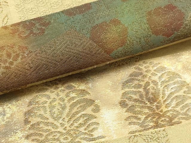 平和屋着物●西陣 川島織物 六通柄本袋帯 花唐草文 金糸 正絹 逸品 AABJ2133sx