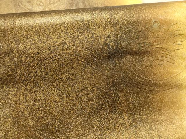 平和屋着物●全通柄袋帯 花鳥丸文 金彩 正絹 逸品 AABJ2157sx