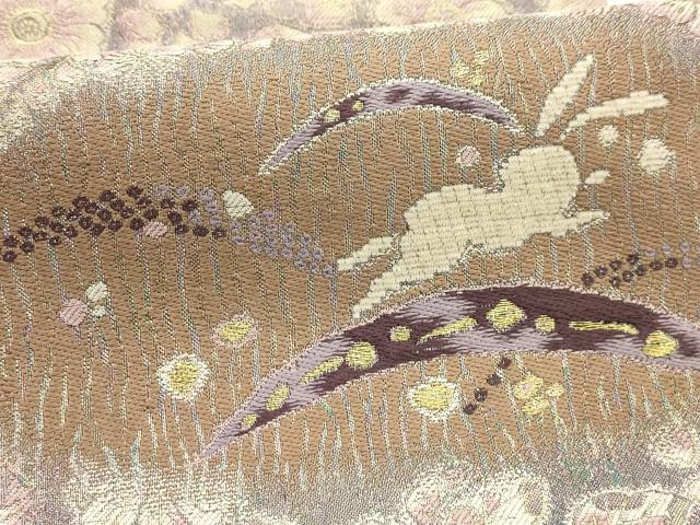 平和屋着物●六通柄袋帯 唐織 葵文辻が花 金糸 やまと誂製 正絹 逸品 AABJ2163sx