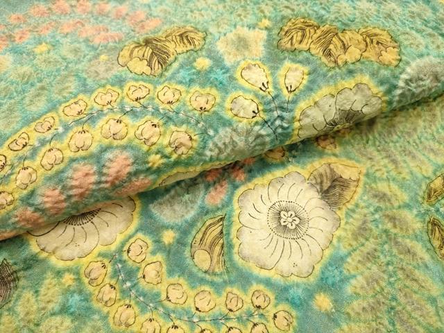 平和屋着物●太鼓柄袋帯 作家物 辻が花 絞り 金通し地 正絹 逸品 未使用 AABJ2182sx