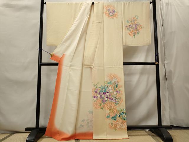 平和屋着物■訪問着 草花文 暈し染め 正絹 逸品 AABJ2201st