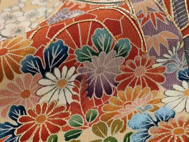 平和屋着物■豪華黒留袖 駒刺繍 御所車花松文 正絹 逸品 AABJ2212st