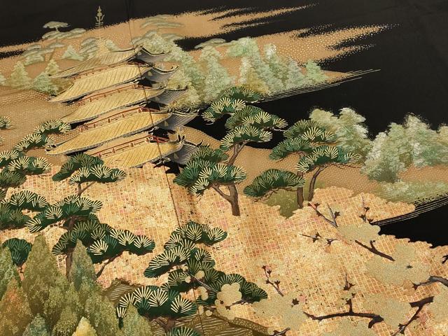 平和屋着物■豪華黒留袖 作家物 風景松文 金彩 正絹 逸品 AABJ2214st