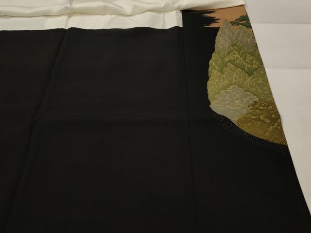 平和屋着物■豪華黒留袖 作家物 風景松文 金彩 正絹 逸品 AABJ2214st