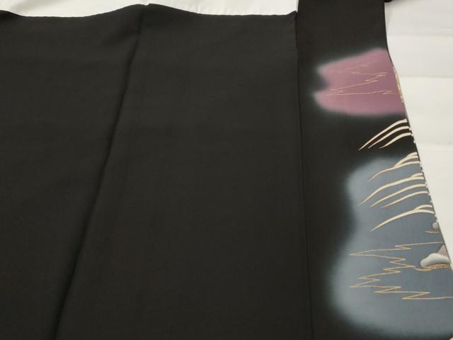 平和屋着物■豪華黒留袖 作家物 駒刺繍 流水飛鶴文 暈し染め 金彩 正絹 逸品 AABJ2220st
