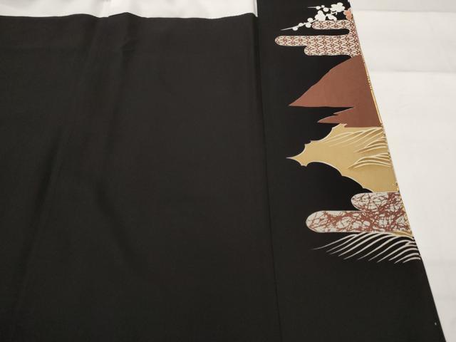 平和屋着物■豪華黒留袖 御所車梅松文 金彩 正絹 逸品 AABJ2221st