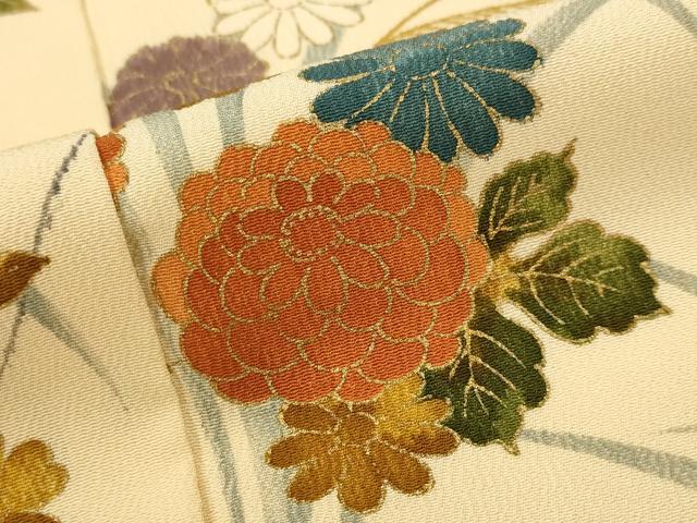 平和屋着物■上質な小紋 草花文 金彩 正絹 逸品 AABJ2227st