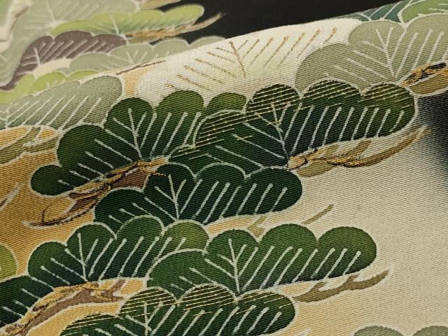 平和屋着物■豪華黒留袖 森青山 笠松 金糸 金彩 正絹 逸品 AABJ2264st