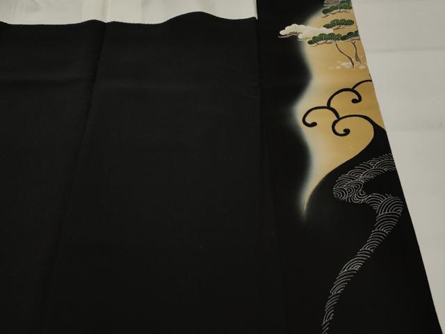 平和屋着物■豪華黒留袖 森青山 笠松 金糸 金彩 正絹 逸品 AABJ2264st