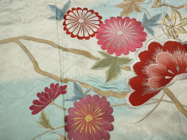平和屋着物■豪華振袖 刺繍 花松文 暈し染め 金銀糸 正絹 逸品 AABJ2303st