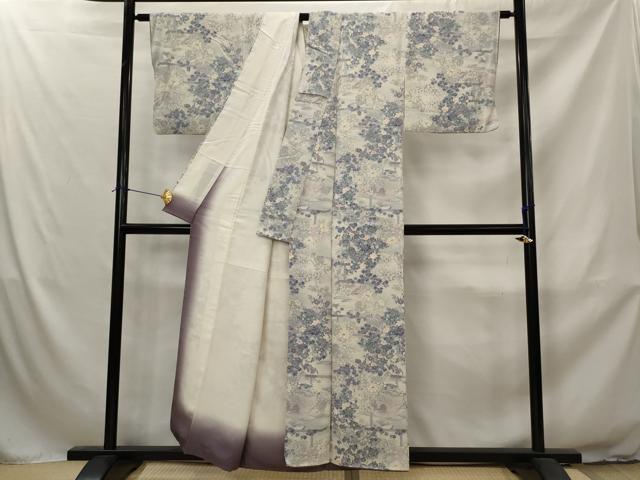 平和屋着物■上質な小紋 草花文 暈し染め 正絹 逸品 AABJ2305st