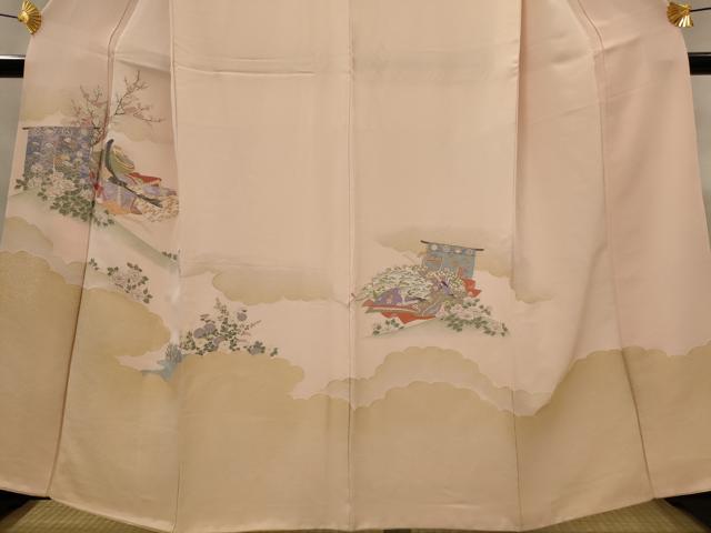平和屋着物■豪華色留袖 寿光織 女人花文 金糸 正絹 逸品 AABJ2359st