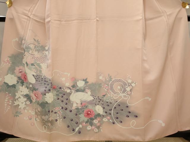 平和屋着物■訪問着 孔雀花文 暈し染め 正絹 逸品 AABJ2372st