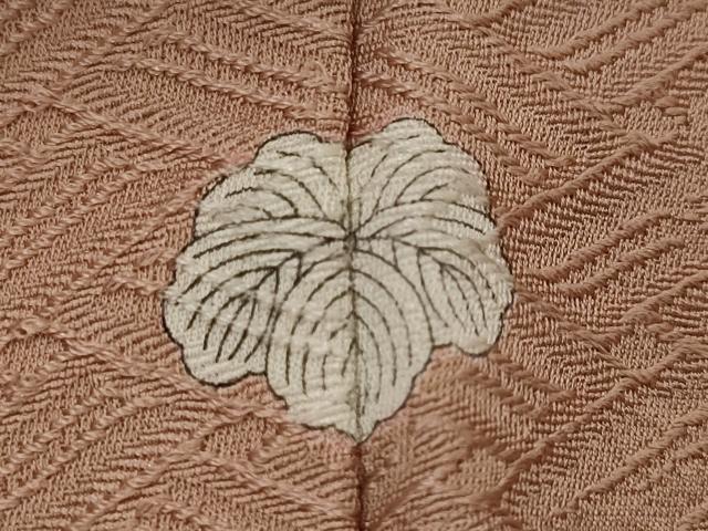 平和屋着物■上質な色無地 鏡裏地紋 櫨色 正絹 逸品 AABJ2373st