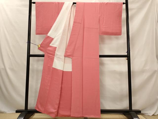 平和屋着物■上質な色無地 真朱色 反端付き 正絹 逸品 未使用 AABJ2385st