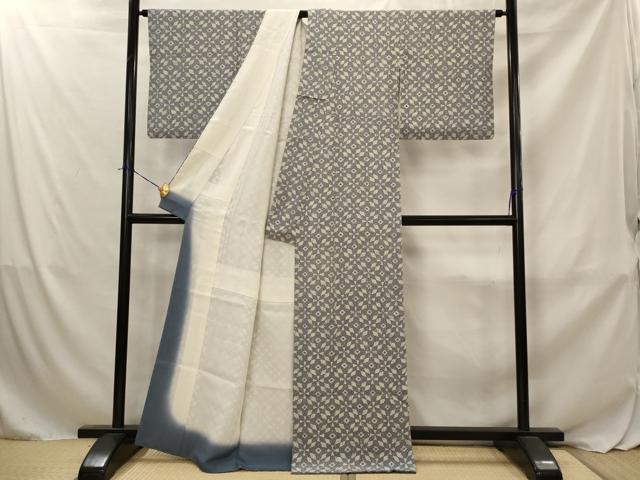平和屋着物■上質な小紋 ろうけつ染 幾何学文様 正絹 逸品 AABJ2394st
