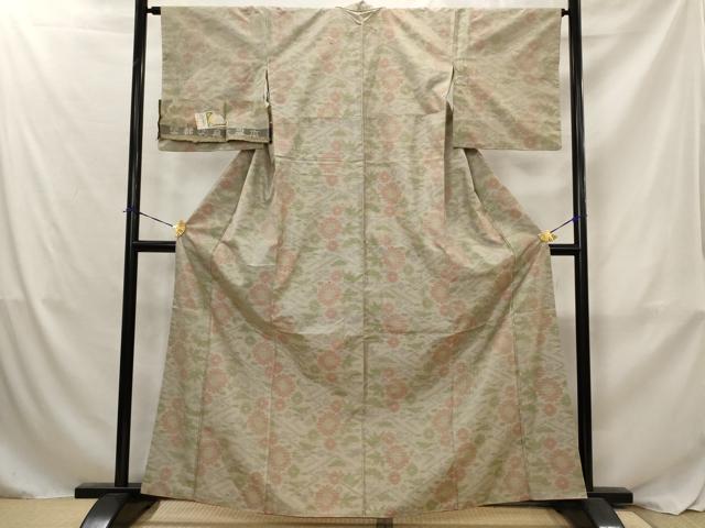平和屋着物■本場大島紬 7マルキ 松皮菱花文 正絹 逸品 AABJ2397st