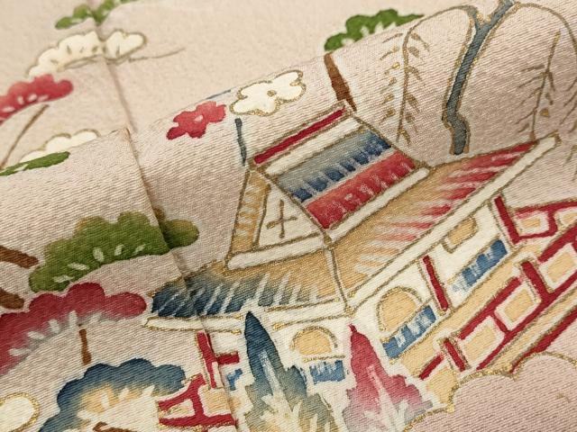 平和屋着物■訪問着 風景枝松文 暈し染め 金彩 正絹 逸品 AABJ2400st