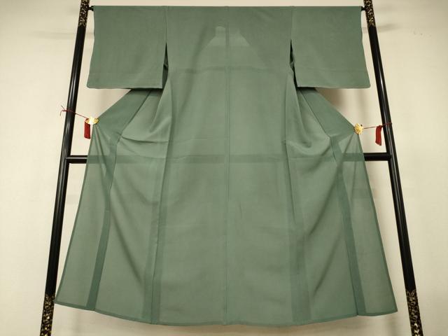 平和屋着物*夏物 色無地 絽 老竹色 正絹 逸品 AABJ2402jd