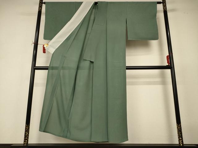 平和屋着物*夏物 色無地 絽 老竹色 正絹 逸品 AABJ2402jd
