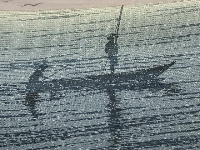 平和屋着物*夏物 友禅作家 茂野大生 訪問着 絽 風景文 暈し染め 正絹 逸品 AABJ2405jd
