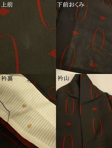 平和屋着物*夏物 小紋 風通紗 幾何学文様 正絹 逸品 AABJ2413jd