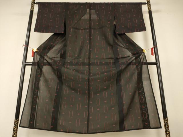 平和屋着物*夏物 小紋 風通紗 幾何学文様 正絹 逸品 AABJ2413jd