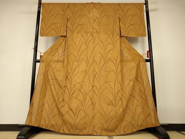 平和屋着物*夏物 小紋 絽 草葉文 正絹 逸品 AABJ2417jd