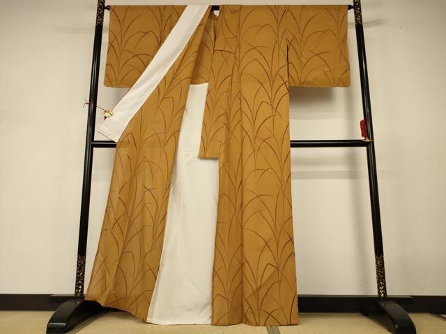 平和屋着物*夏物 小紋 絽 草葉文 正絹 逸品 AABJ2417jd