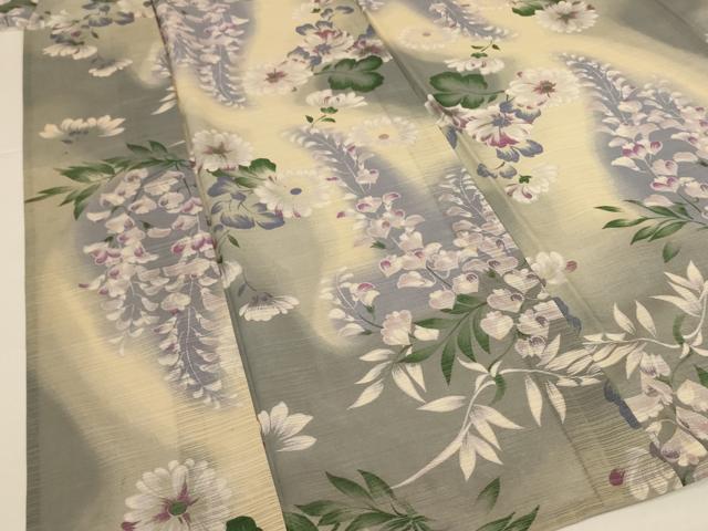 平和屋着物*夏物 小紋 変わり絽 草花文 洗える着物 AABJ2418jd