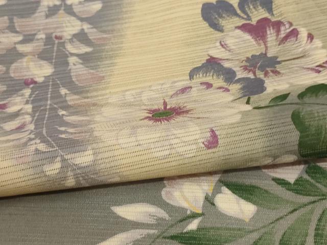 平和屋着物*夏物 小紋 変わり絽 草花文 洗える着物 AABJ2418jd
