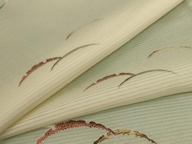 平和屋着物*夏物 小紋 絽 雪芝花文 洗える着物 AABJ2420jd
