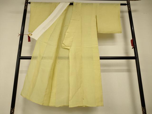 平和屋着物*夏物 小千谷ちぢみ 枯草色 麻 逸品 AABJ2429jd
