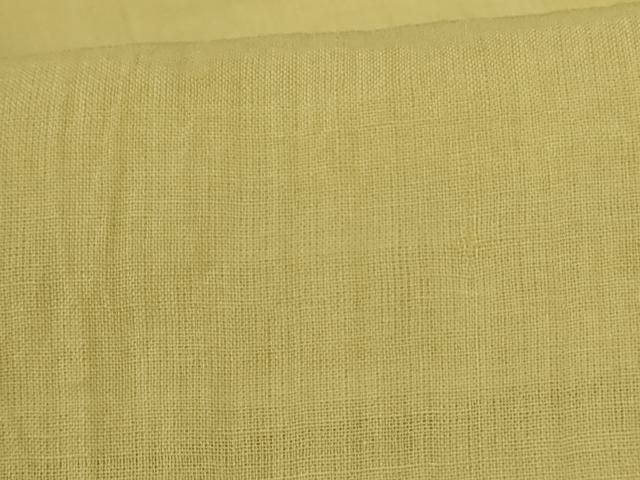 平和屋着物*夏物 小千谷ちぢみ 枯草色 麻 逸品 AABJ2429jd