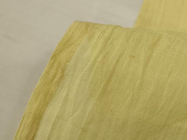 平和屋着物*夏物 小千谷ちぢみ 枯草色 麻 逸品 AABJ2429jd