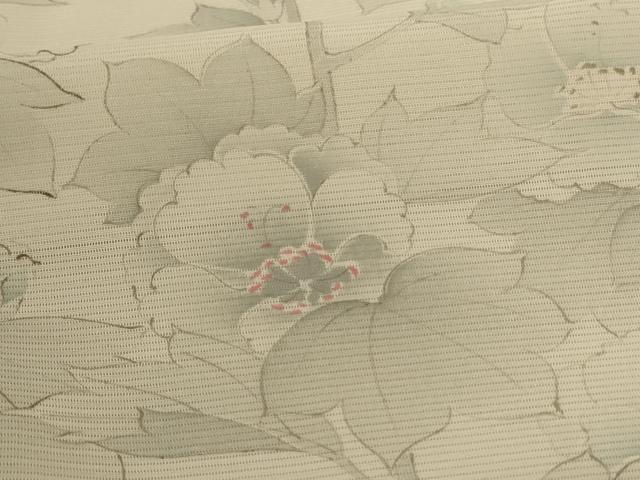 平和屋着物*夏物 小紋 絽 手描き 草花文 正絹 逸品 AABJ2438jd