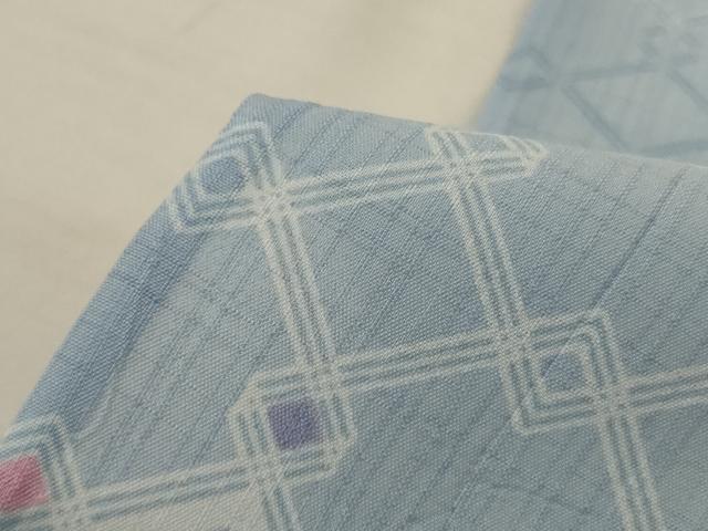 平和屋着物*夏物 小紋 紗 幾何学文様 洗える着物 AABJ2450jd