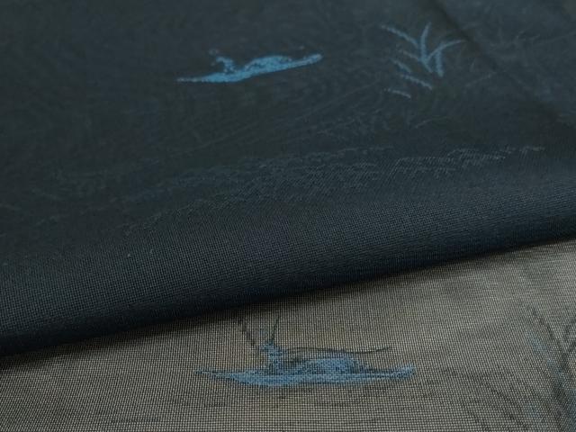 平和屋着物*夏物 小紋 紗 風景文 正絹 逸品 AABJ2461jd