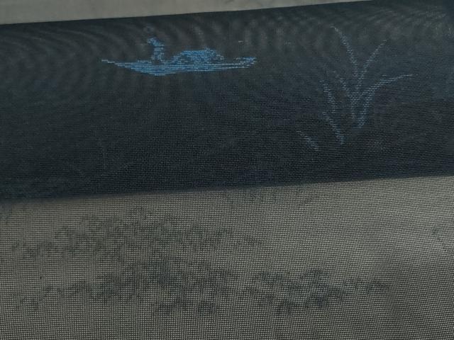平和屋着物*夏物 小紋 紗 風景文 正絹 逸品 AABJ2461jd
