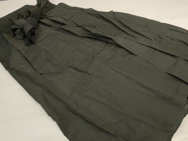 平和屋着物*夏物 男性 行灯袴 縦絽 縞 正絹 逸品 AABJ2476jd