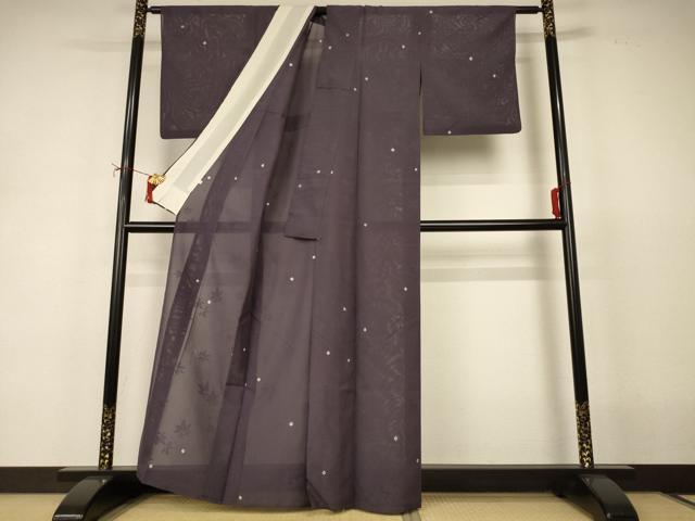 平和屋着物*夏物 小紋 絽 絞り 舞葉紋紗 正絹 逸品 AABJ2481jd