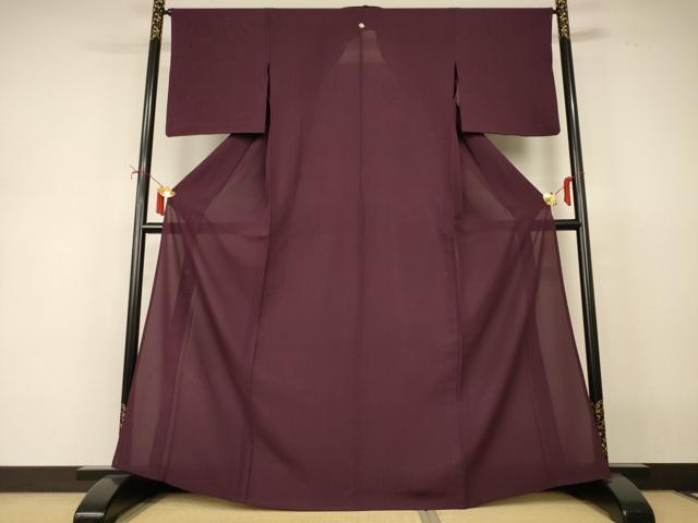 平和屋着物*夏物 色無地 絽 黒鳶色 正絹 逸品 AABJ2485jd